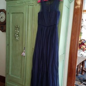 Calvin Klein Navy Blue Silk Evening Gown Sz 8